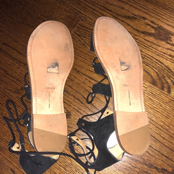 Dolce Vita black suede lace up sandals - Picture 2 of 4
